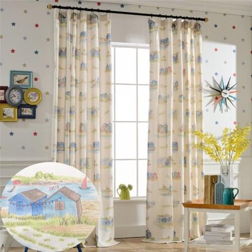 Country Style Living Room Curtains Cotton Polyester Fabric Valances Bedroom Kitchen Curtain Panels Darkening Window Treatments