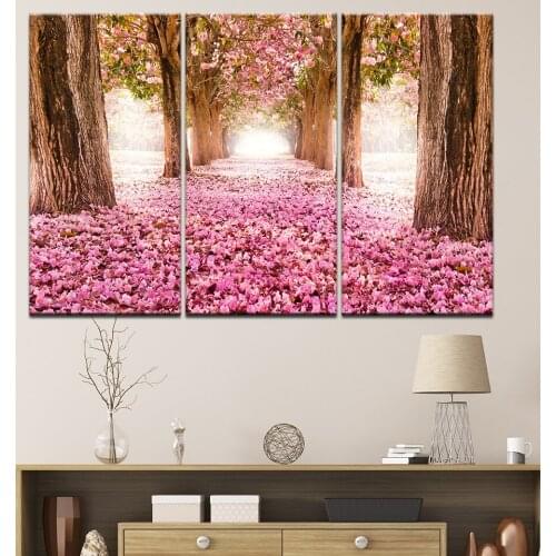 Canvas Painting Cherry tree Montreal flowers 3 Pieces Wall Art Painting Modular Wallpapers Poster Print living room Home Decor