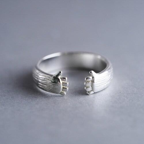 925 sv rings, womens embracing you Korean fashion, super adorable rings, rings temperament small rings giftss for womens
