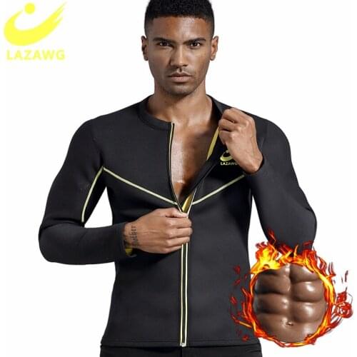 LAZAWG Mens Sauna Sweat Suits Gym Body Tank Tops Shaper Vest Slimming Underwear Waist Trainer Belt Sweat Cinchers Shapewear