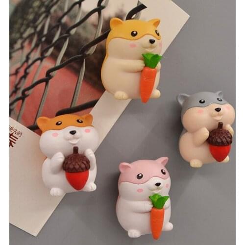 Cute Mouse Cartoon Hamster Fridge Sticker Magnet Creative Kitchen Decoration Magnet Magnetic Sticker Cute Three-dimensional