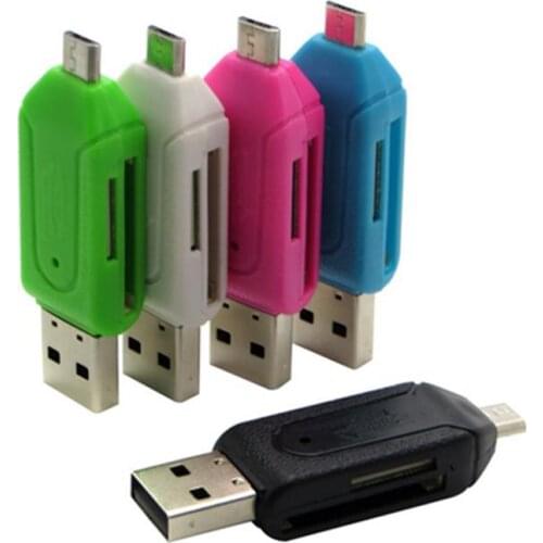 Mini Micro USB & USB 2 In1 OTG Adapter Micro SD TF Card Reader For Android Phones Exteral Portable USB SD Card Reader Suppion