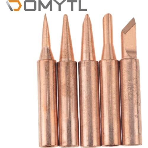 5Pcs Internally Heated Bare Copper Welding I+B+K+2.4d+4c Soldering Iron Tip 936