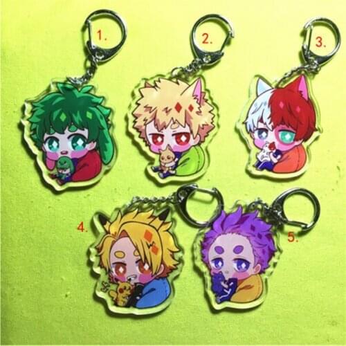 Newcosmile My Hero Academia Izuku Midoriya Katsuki Bakugo Acrylic Keyring Keychain Gift phone wallet belt