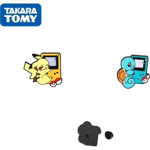 Pokemon New Cute and Small Brooch Kawaii Anime Pikachu Game Machine Brooch Student Cartoon Game Machine Pin Enamel Badge Toy