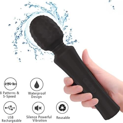 2020 New AV massage female vibrator silicone package, strong shock waterproof magnetic charge adult stimulation G-spot sex toy