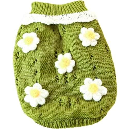 New Arrival Warm Comfortable Dog Sweater Knitted Pet Cat Winter Clothes Flower Blossoming Jumper for Dog Cheap With High Quality