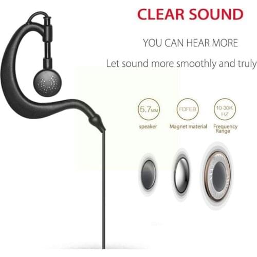 NEW 2 Pin Mic Earpiece Ear Hook Earphone For Baofeng Earpiece Talkie Walkie BF-888s Mic Radio Headset Headset UV-5R For Bao U0H6