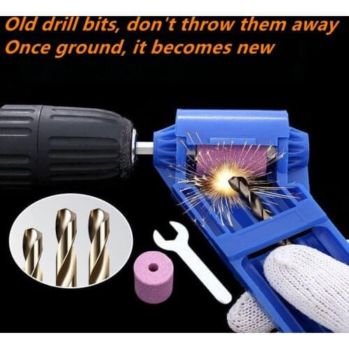 OIMG Drill Bit Sharpener Portable Corundum Drill Bit Sharpener Jig Grinder Corundum Resisting Drill Polishing Grinder Whee Tool