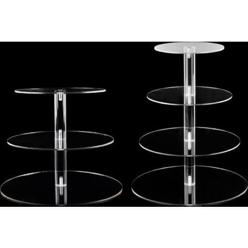 Cake Holder Round Acrylic 3/4 Tier Cupcake Cake Stand Assemble and Disassemble Home Birthday Tools Party Stands Decoration Gift
