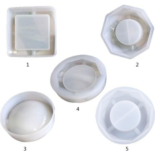 Crystal Epoxy Resin Mold Round/Square/Rhombus/Polygon Ashtray Casting Silicone Mould DIY Crafts Jewelry Making Tools