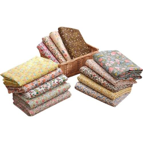 Width 59'' Pure Cotton Floral Fabric By The Yard For Dresses Pajamas Quilt Covers Material