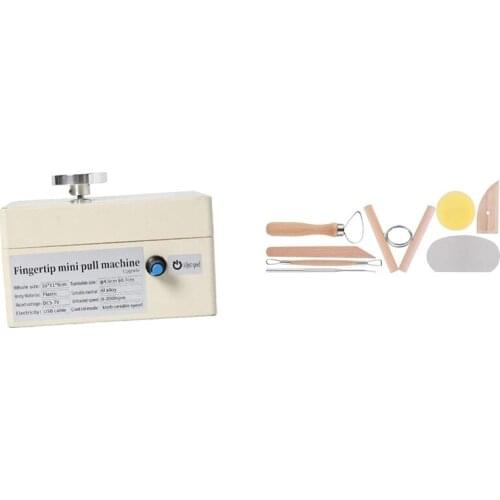 USB Mini Pottery Wheel Machine DIY Art Clay Making Working Machine Electric Pottery Wheel with Pottery Tool Kit 8Pcs Set