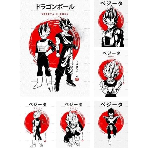 Japanese Anime Dragon Ball Print Poster Red Sun Vegeta Wall Art HD Canvas Painting Picture Living Room Home Decoration Cuadros
