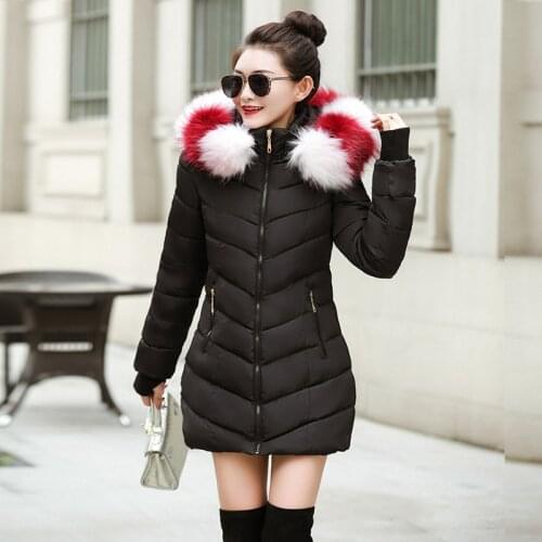 Winter Jacket Women New 2019 Coats Artificial raccoon hair collar Female Parka black Thick Cotton Padded Lining Ladies S-3XXXL