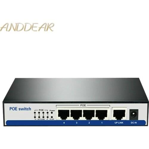 10/100 mbps rj45 poe switch 802.3af 4 port power supply 15.5w for ip cameras nvr ip phone wifi access point 4 port poe switch