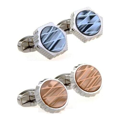 10pairs/lot Big Precious Stone Cufflinks Grey/Orange Gem Stone Inlaid Cuff Links Mens Jewelry Accessory Gift Wholesale