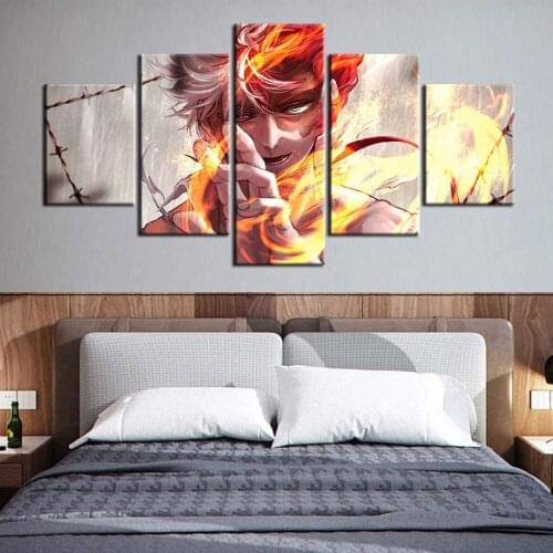 5 Piece Wall Art Canvas Anime Manga Pictures Handsome Boy Figure Posters And Prints Modern Home Bedroom Decoration Paintings
