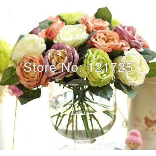 Free shipping Round rose artificial flower silk flower home decoration the bride accessories dining table hot-selling