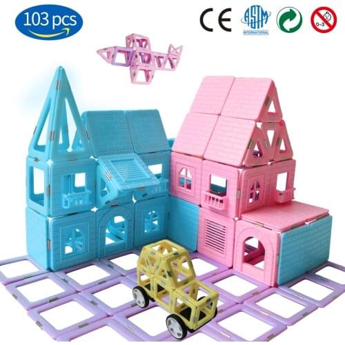 Big Size Designer Magnetic Tiles DIY Magnetic Building Blocks Constructor Designer Set Model Game Educational Toys for Children