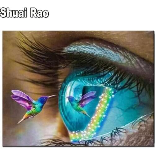 DIY square round Diamond Painting Eye Birds Diamond Mosaic 3d Cross Stitch Embroidery Diamond Pattern Rhinestone Decor