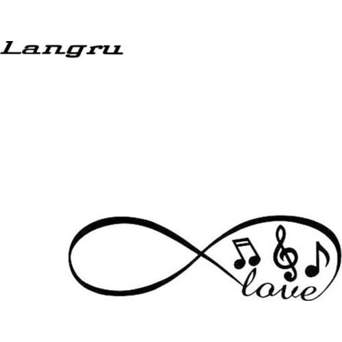 Langru BLove Music Notes Musical Interesting Vinyl Decals Car Sticker Car Accessories Decorative Jdm