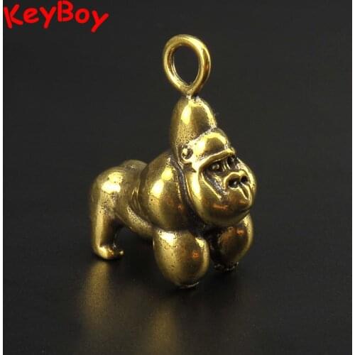 Brass Gorilla Keychains Hanging Trinket Home Decorations Jewelry Car Ornaments Key Chain Rings Pendants Children Keyrings Gifts