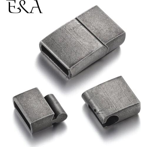 Stainless Steel Magnetic Clasp Flat Hole 10*3mm Leather Cord Clasps Magnet Buckle DIY Bracelet Jewelry Making Accessories