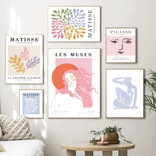 Matisse Picasso Abstract Muses Goddess Nude Wall Art Prints Canvas Painting Nordic Poster Wall Pictures For Living Room Decor