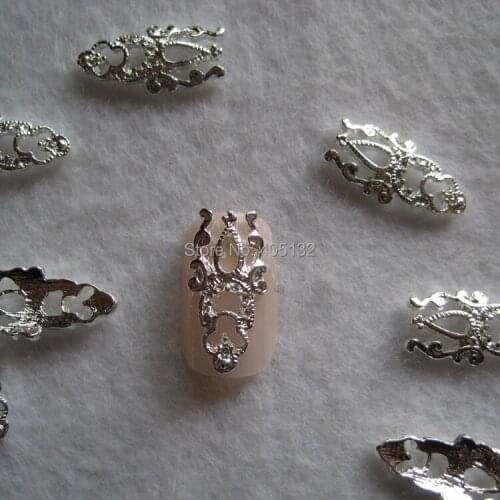 MD-694 3D 50pcs/bag Silver Deco Nail Decoration Metal Shinny Deco Metal Nail Art Decoration