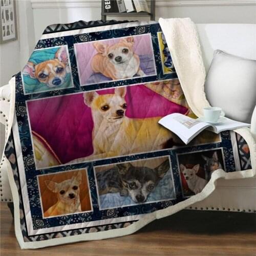 Cute Dog Sherpa Blankets Cartoon Animal Print Bedding Children Plush Blanket Kids Bedding Throw Blanket Travel Couch Quilt Cover