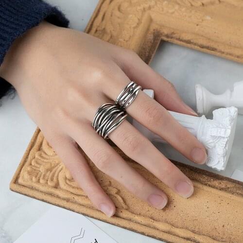 2021 Irregular multilayer ring retro ring simple punk style cool mens jewelry gifts for men and women