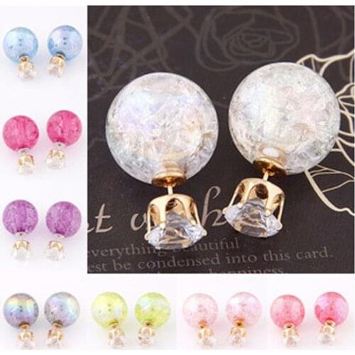 Fashion Korean Version Of The Size Of Pearl Gravel European And American Style Gorgeous Ball Beads Temperament Earrings For Wome