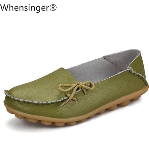 Soft Leisure Flats Women Genuine Leather Shoes Moccasins Mother Loafers Casual Female Driving Ballet Footwear