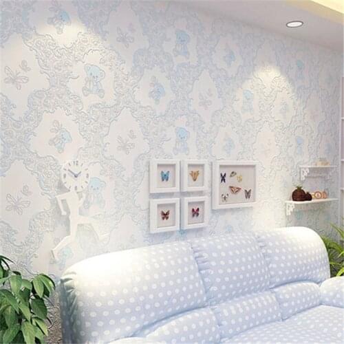 Beibehang pink wallpaper for kids textured feature white wall paper roll for child bedroom girls bedroom papel de parede tapete