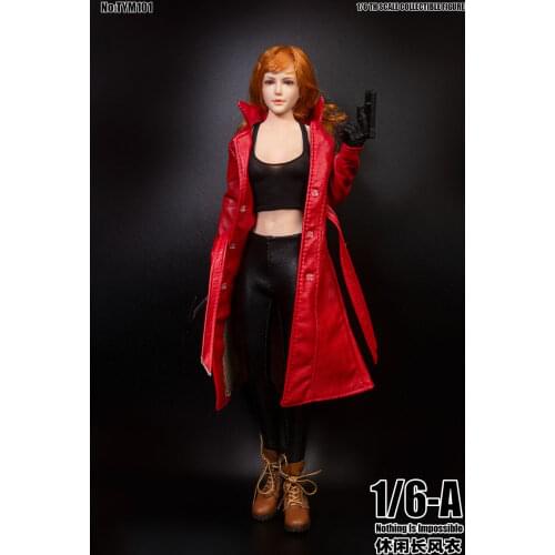 TYM101 1/6 Scale Sexy Long Leather Coat Model for 12" Female Body