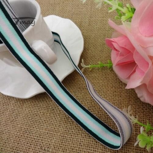 #1250 Striped Elastic Bands 2yards/lot Lace Trim 15MM Wide Stretch Lace Ribbon Riband Tape Hair Band DIY Sewing Man Woman Pants