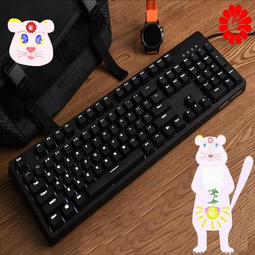 Wired USB 104Keys Mechanical Gaming Keyboard Blue Switch Cherry Switch White LED Backlit Keyboard for PC laptop