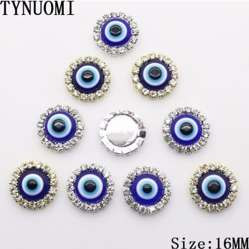 10pcs/lot16MM Rhinestone Button Cartoon Eye Pattern Jewelry Decoration Accessories DIY Christmas Holiday Decoration Buckle
