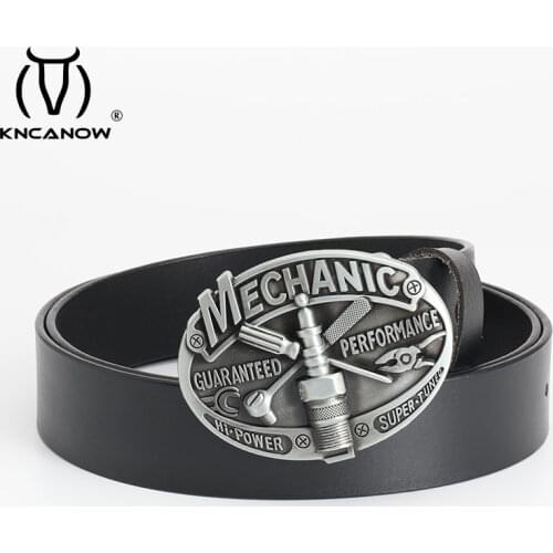 Wide Buckle Belt Men Women Vintage Mechanictool Belts Luxury Brand Top Layer Cow Skin Quality Leather Male Jeans Cowboy Strap