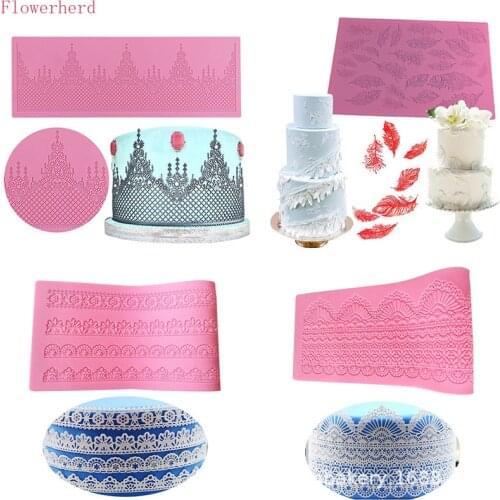 Lace Fondant Cake Rim Silicone Mold Wedding Cake Decoration DIY Baking Utensils Birthday Wedding Decoration Silicone Baking Mat