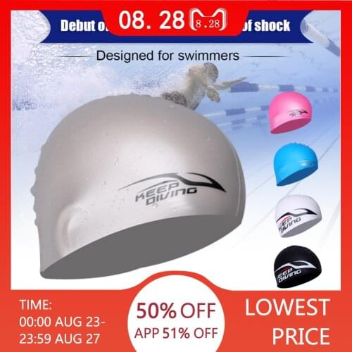 Swimming Caps Silicone Swimming Hat for Men and Women 3D Ergonomic Shape Outdoor activities Solid Cap Bathing Drape Beach Use