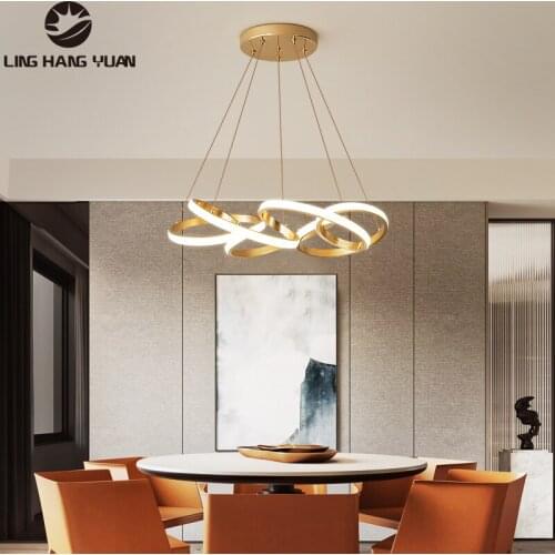 Gold finished Modern Led Pendant Light Home decoration Chandelier Pendant Lamp for Dining room Kitchen Living room Led Lustres