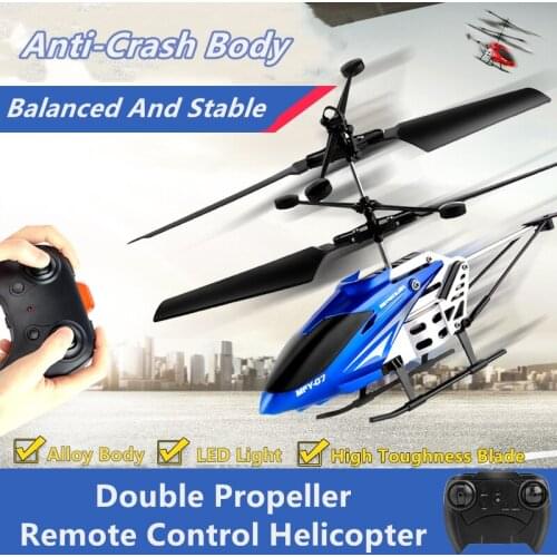 Stable Flight Remote Control Helicopter Double Propeller Direction Trim High Toughness Blade Anti-Crash Cool Light Kid Plane Toy