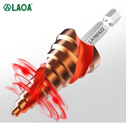 LAOA High Hardness Pagoda Shape Drill Bit Metal High Speed Steel Wood Hole Cutter Cone Drilling Power Tools