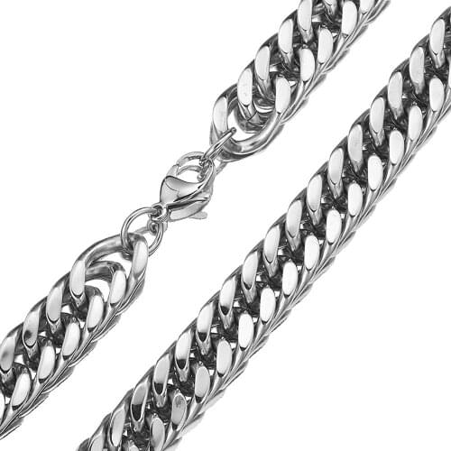 High Quality 10mm 316L Stainless Steel Silver Color Cuban Curb Chain Men Women Necklace Or Bracelet Bangle 7-40" Xmas Gift