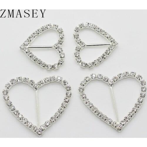 High Quality! 10 Pcs/Set Peach Heart Rhinestone Buckle Sewing Decoration Accessories DIY Hair Accessories, Ribbon Wholesale