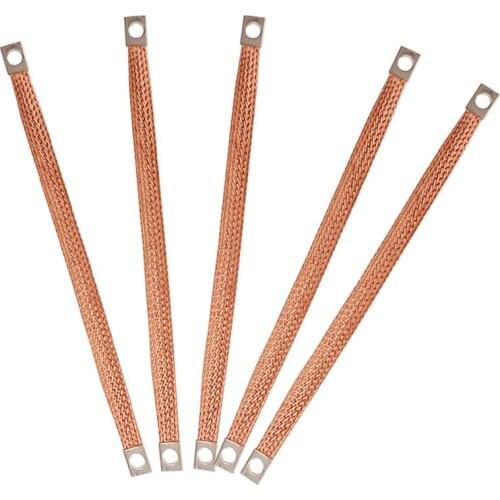High Quality Bridge Line Grounding Wire Lead 6 square 300mm Cross Wiring of Copper Braided Jumper Wire 100PCS