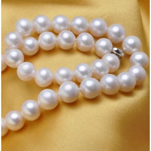 Jewelry Free Shipping luxurious 12-13MM circle very bright light large pearl necklace natural pearl really genuine female send