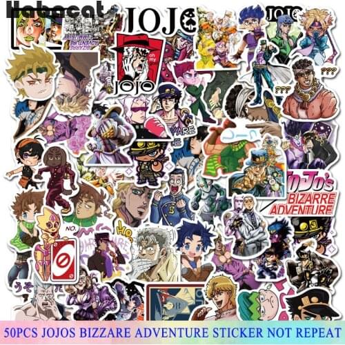 50 Pcs/pack Anime Jojos Bizzare Adventure Stickers For Laptop Skateboard Luggage Refrigerator Notebook Helmet Cartoon Stickers